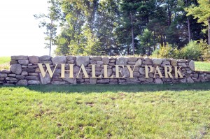  The Whalley Park sign on the stone wall at the entrance. (File photo by chief photographer Frederick Gore)