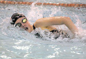 Westfield's Lauren Longley competes in the 500 yard freestyle. (File photo by chief photographer Frederick Gore)