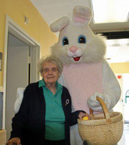Over the weekend resident Ruth Saunders, 102 year young, received a visit from the Easter Bunny at Genesis HealthCare in Westfield.  (Photo submitted Don Wielgus)