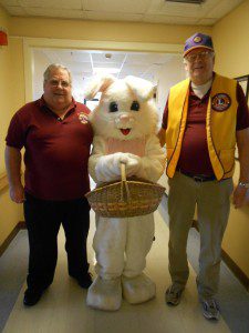 Renaissance Manor of Westfield recently held an Easter Egg Hunt with a special appearance by The Easter Bunny, thanks to our friends at the Southwick Lions Club. L-r, Cliff Stone, Easter Bunny, and Ken Witek. (Photo submitted)