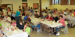 Saint John's Lutheran Church held their annual family-style German Supper Thursday night with two sittings. Both young and old enjoyed the meal and get together.  (Photo by Don Wielgus)