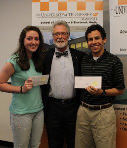 The College of Communication and Information at the University of Tennessee Knoxville recognized A. Robert Veronesi on April 15 at the college’s 2013 Honors Convocation with the Journalism and Electronic Media Faculty Scholarship. Veronesi is a resident of Westfield.  Veronesi is with professor Peter Gross of the School of Journalism and Electronic Media and fellow student Mary Suhocki.