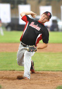 Matt Irzyk delivers a pitch for the Westfield High School baseball team. Could Irzyk be available for an inning or two in Wednesday's state semifinal? (Photo by Frederick Gore)