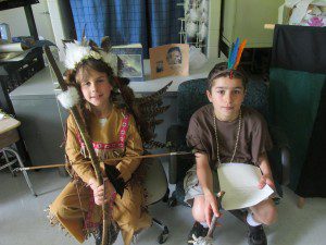 John , left, as Squanto and CJ as Chief Crazy Horse.  (Photo submitted)