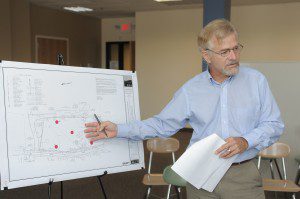 Daniel Garte, project architect of Dietz & Company Architects in Springfield, explains the overall proposed plan for the new Westfield Senior Center during a meeting last year with the Westfield Senior Center Building Committee. (File photo by Frederick Gore)