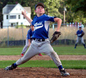 Westfield pitcher Colin Scanlon delivers a pitch for the city's 11-Year-Old Little League All-Stars. (File photo by Chris Putz)