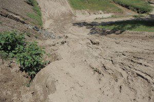 Erosion from last week's heavy rain has taken its toll on Southwick Motocross 338 racetrack. Officials of Southwick American Legion Post 338 have announced a new track promoter has been selected for next year's events. (Photo by Frederick Gore)