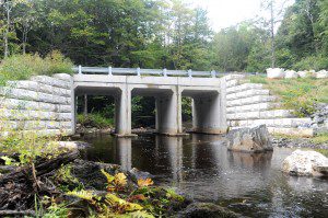 A larceny charge which has been filed against former Blandford selectman Robert R. Nichols reportedly involves misuse of funds appropriated for a new bridge (above) on Hiram Blair Road. (Photo by Carl E. Hartdegen)