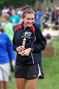 Westfield's Aly Morin enjoys her first-place trophy. (Submitted photo)