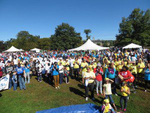 More than 1,000 participants in the Western New England Walk Now For Autism Speaks gathered at Stanley Park Sept. 28 for the 11th annual walk. Local officials, including Mayor Daniel Knapik, Rep. Donald Humason, Rep. Nicholas Boldyga, and City Councilor David Flaherty participated in the event that raised about $100,000 for Autism Speaks. (Photo by Hope E. Tremblay)
