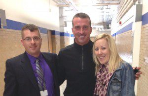 Principal Stefan Czaporowski, Chris Herren, and Kristine Hupfer, counselor. (Photo submitted)   