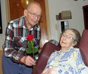 On Friday, November 22, Joe and Bobby Kingsley celebrated their 50th year wedding anniversary. With family and friends at their side, a cake and flowers were presented to them at the Renaissance Manor located on Feeding Hills Road. (Photo by Don Wielgus) 
