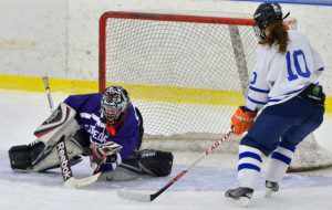Cathedral goalie Lexi Levere, of Westfield stops a break away. (Submitted photo)