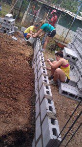 Westfield State students help build a classroom in Nicaragua. (Photo submitted)