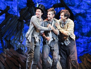 Left to right: Joey deBettencourt, Carl Howell, Edward Tournier from the Peter and the Starcatcher Tour Company. (Photo by Jenny Anderson) 