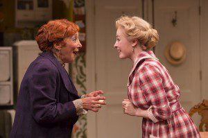 Didi Conn and Jenny Leona in “The Underpants” at Hartford Stage. (Photo by T. Charles Erickson.)