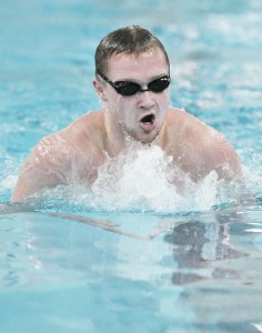 Westfield's John Dolan had a medal-worthy day at the Western Massachusetts boys' swim championships Sunday. (Photo by Frederick Gore)