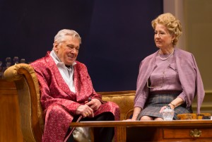 Brian Murray and Mia Dillon in “A Song At Twilight” at Hartford Stage. (Photo by T. Charles Erickson.)