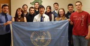 Advisor Nick Vooys with members of Gateway’s new “Model United Nations Club” (left to right): Ursula Barth, Alex Meyers, Adam Rioux, Brian Lak, Cory Bisbee, Jessica Lashtur, Casey Pease, Jenna Margarites, Jedadiah Henry and Tyler Kornacki. (Photo submitted)