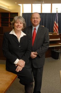 Hampshire Superior Court Clerk Harry Jekanowski, right, and First Assistant Clerk Nancy Foley. (GAZETTE FILE PHOTO)