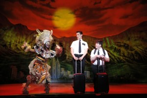 Phyre Hawkins, Mark Evans, Christopher John O'Neill THE BOOK OF MORMON First National Tour (c) Joan Marcus, 2013