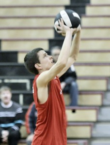 Westfield's Ivan Zuev recorded 6 aces and 18 digs in a solid effort against visiting Putnam Monday night. (Photo by Frederick Gore)