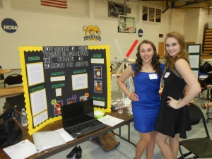 Lauren Roache and Danielle Guerrette qualified to compete in the Region 1 Science Fair held March 7 on the campus of M.C.L.A. in North Adams and will be traveling to M.I.T. in May along with other W.H.S. students to compete in the state science fair. (Photo submitted)