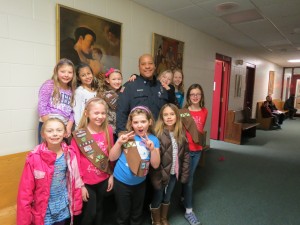 Officer Moore and the girls. (Photo submitted)