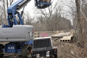 Contractors continue to work on the Westfield Columbia Greenway Rail Trail near the Tin Bridge area off South Broad Street. (Photo by Frederick Gore)