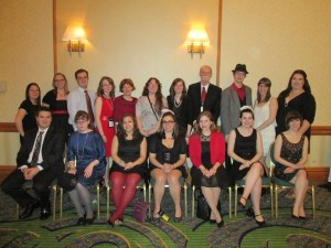 Westfield State University’s chapter of Sigma Tau Delta at the Red & Black Gala,