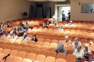 Last night's Southwick Special Town Meeting opened with 49 registered voters. The special meeting was staged prior to the Annual Town Meeting at the Southwick-Tolland-Granville Regional High School. (Photo by Frederick Gore)