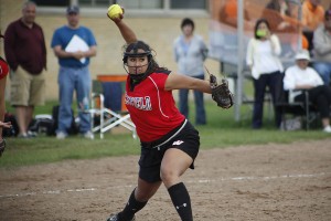 Westfield softball pitcher Sarah McNerney fields a ground ball out. (Submitted photo)