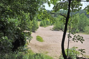 A proposed gravel and sand excavation business near Lake Road in Suffield, Connecticut, has some Southwick and Suffield residents concerned of heavy equipment noise, traffic, and water quality issues due to the operations proximity which is located in the Zone 2 area of Great Brook in Southwick near the South Pond of Congamond Lake. (Photo by Frederick Gore)