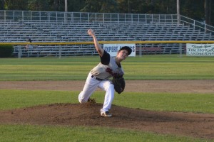 Spencer Cloutier earned the victory for Westfield's 13-year-old All-Stars. After giving up two runs on two hits in the first inning, Cloutier settled down to shut out Franklin County during his final three innings, while allowing no hits. (Photo by Rob Veronesi)