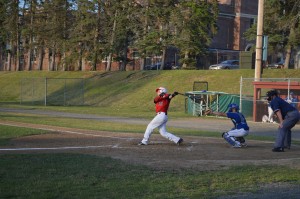 Connor Sas led the way offensively for Post 124, going 3-4 with a walk from the plate, driving in the first two runs of the game in the first inning, as well as the game-tying run in the seventh inning. (Photo by Robby Veronesi)