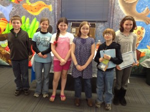 Attached is a photo from the Westfield Athenaeum 2014 Short Story contest. Winners are Liam Porter, Emily Stevens, Devon Morgan, Sophia MacQueen-Pooler, Alexander MacQueen-Pooler, and Sarah Miller. (Photo submitted)
