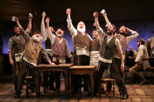 The ensemble of Goodspeed Musicals’ “Fiddler on The Roof” sing “To Life”. (hoto by Diane Sobolewski)