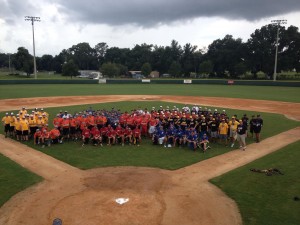 The Babe Ruth Baseball 14-Year-Old All-Star teams gather for the World Series opening ceremonies in Ocala, Florida. (Submitted photo)