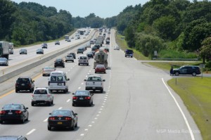 State Police will roll numerous extra patrols on the Massachusetts Turnpike from Friday through Monday as part of a multi-state effort to enforce traffic laws and interdict dangerous drivers. (Photo courtesy Massachusetts State Police MediaRelations)