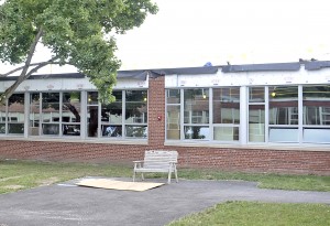 New energy-saving windows have been installed as part of the renovation project at the Powder Mill School in Southwick. (Photo by Frederick Gore)