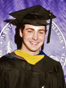 Joe Kareta in 2010 at his commencement ceremony at Westfield State. (Photo submitted)
