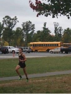 Westfield High School boys' cross country senior runner Ben Doiron leads the pack. (Submitted photo)