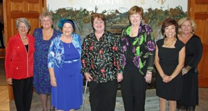 Left to right: Past Presidents Priscilla Gover, Mary Boscher, Connie Smith, Helen Mahler, Sue Labucki, Josie Herrick and Lesley Phipps. (Photo by Don Wielgus)
