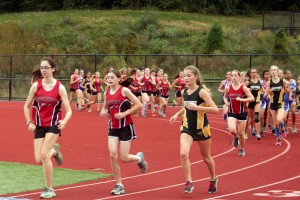 The Westfield and Southwick high school girls' cross country teams competed in a meet at West Springfield Tuesday. (Photo by Libby Hickson Azocar)