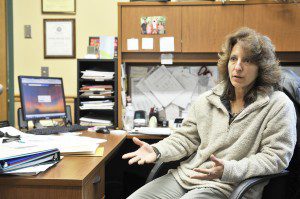 Southwick Town Clerk Michelle Hill explains the importance of town officials to fulfill their appointed or elected positions and the impact it could have on town government and business projects. (Photo by Frederick Gore)