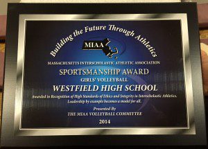 WHS girls' volleyball sportsmanship award trophy