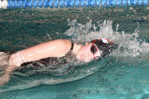 Sarah Russell swims the 200 freestyle Tuesday at Palmer. (Photo courtesy of Ina Coddington)