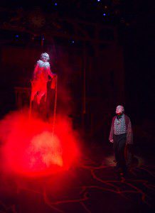 Noble Shropshire and Bill Raymond in “A Christmas Carol” at Hartford Stage. (Photo by T. Charles Erickson)