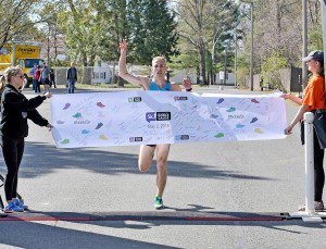 Robbie Crossman, of Russell, was the first to finish the 31st Annual 5K Run / Walk for a Noble Cause fundraiser at Stanley Park, Saturday. (Photo by Frederick Gore)