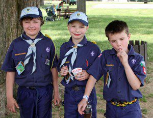Scouts taking a break and cooling off. (Photo by Don Wielgus)